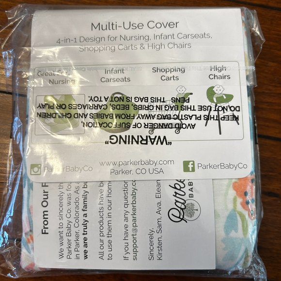 Parker Baby Co multi-use car seat/nursing cover in "Bloom" - Picture 4 of 5